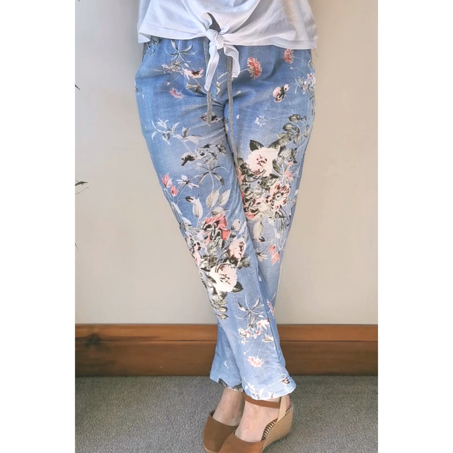 Cotton Joggers Light Denim Bouquet (sz 14-22)