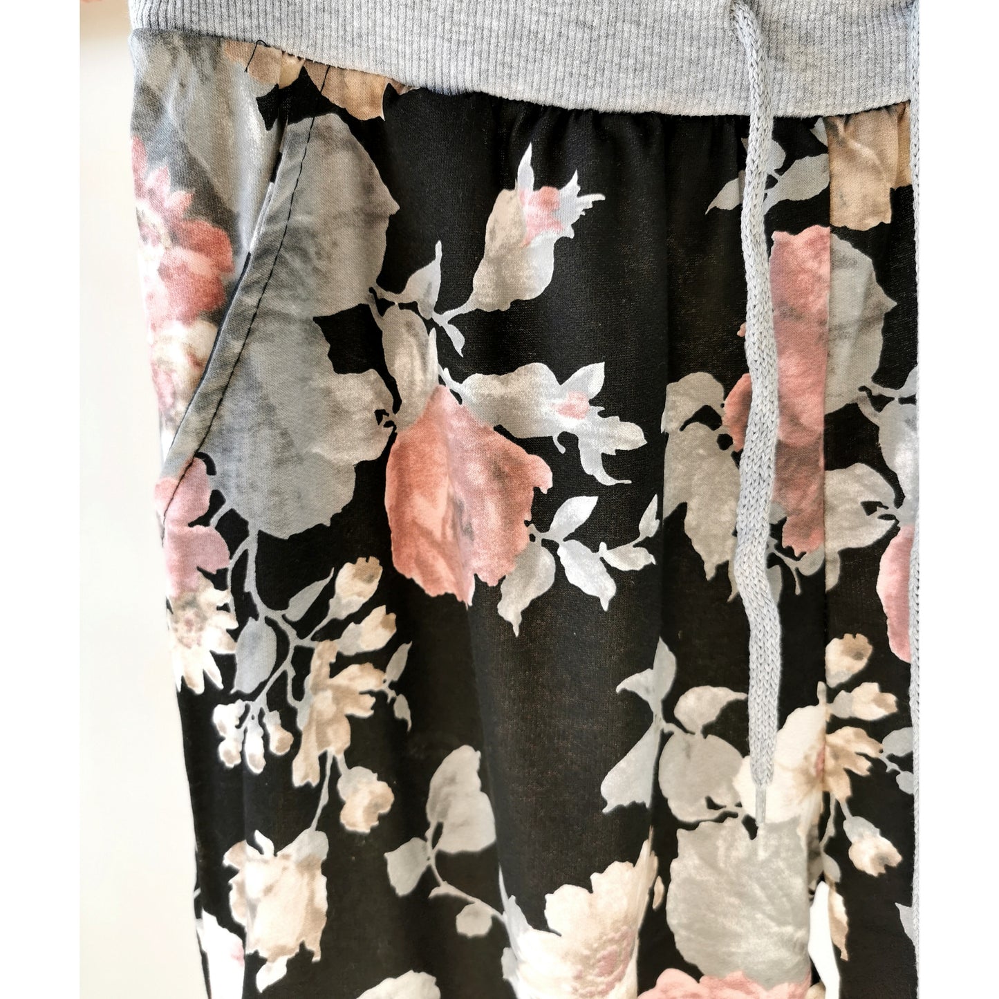 Cotton Joggers Black Florist (sz 14-22)