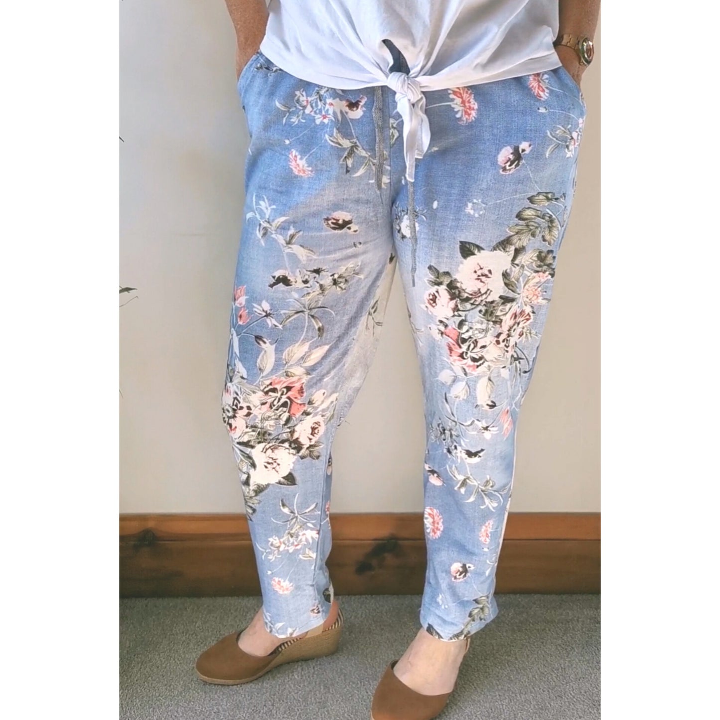Cotton Joggers Light Denim Bouquet (sz 14-22)