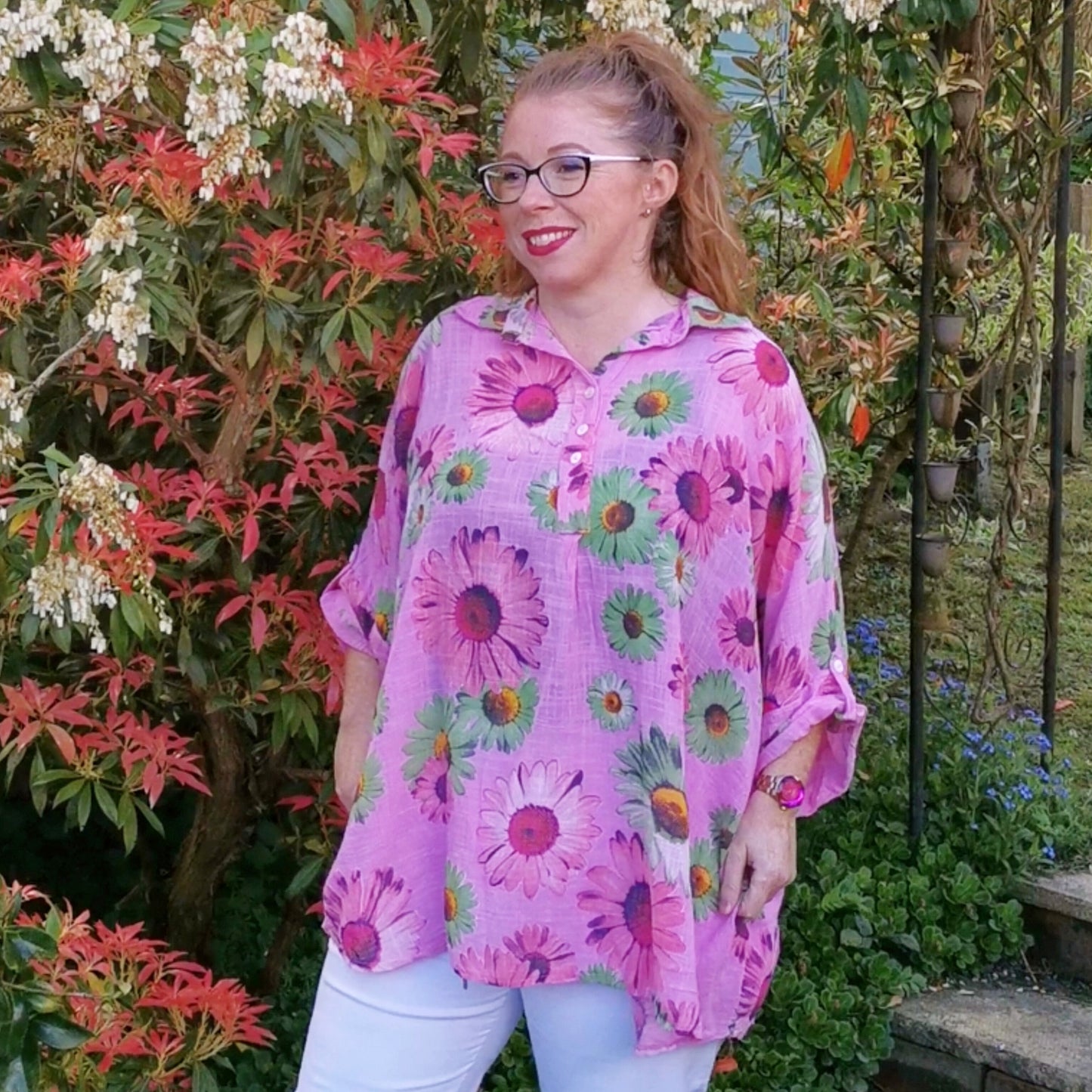 Daisy Daisy Shirt Pink (sz 16-24)