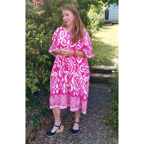 Betsy Summer Tea Dress Fuchsia (sz 18-24)