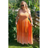 Magic Maxi Dress Orange Polka (sz 14-26)