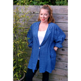 Freya Linen Jacket Denim Blue (sz 20-26)