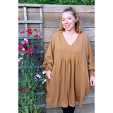 Fiona Batwing Top Caramel (sz 20-28)