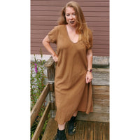 Sadie Linen Dress Chocolate (sz 18-24)