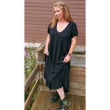 Sadie Linen Dress Black (sz 18-24)