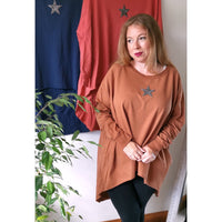 Krystal Star Sweater Tan (sz 14-24)