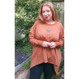 Krystal Star Sweater Tan (sz 14-24)