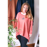 Krystal Star Sweater Coral (sz 14-24)