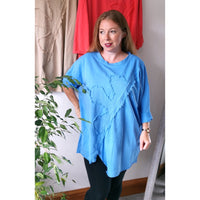 Rory Applique Top Azure Blue (sz 16-24)