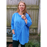 Rory Applique Top Azure Blue (sz 16-24)