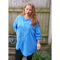 Rory Applique Top Azure Blue (sz 16-24)