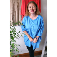 Rory Applique Top Azure Blue (sz 16-24)