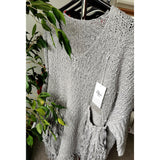 Kylie Chunky Knit Tassel Jumper Grey (sz 16-22)