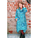 Eden Cowl Tunic Turquoise (sz 16-26)