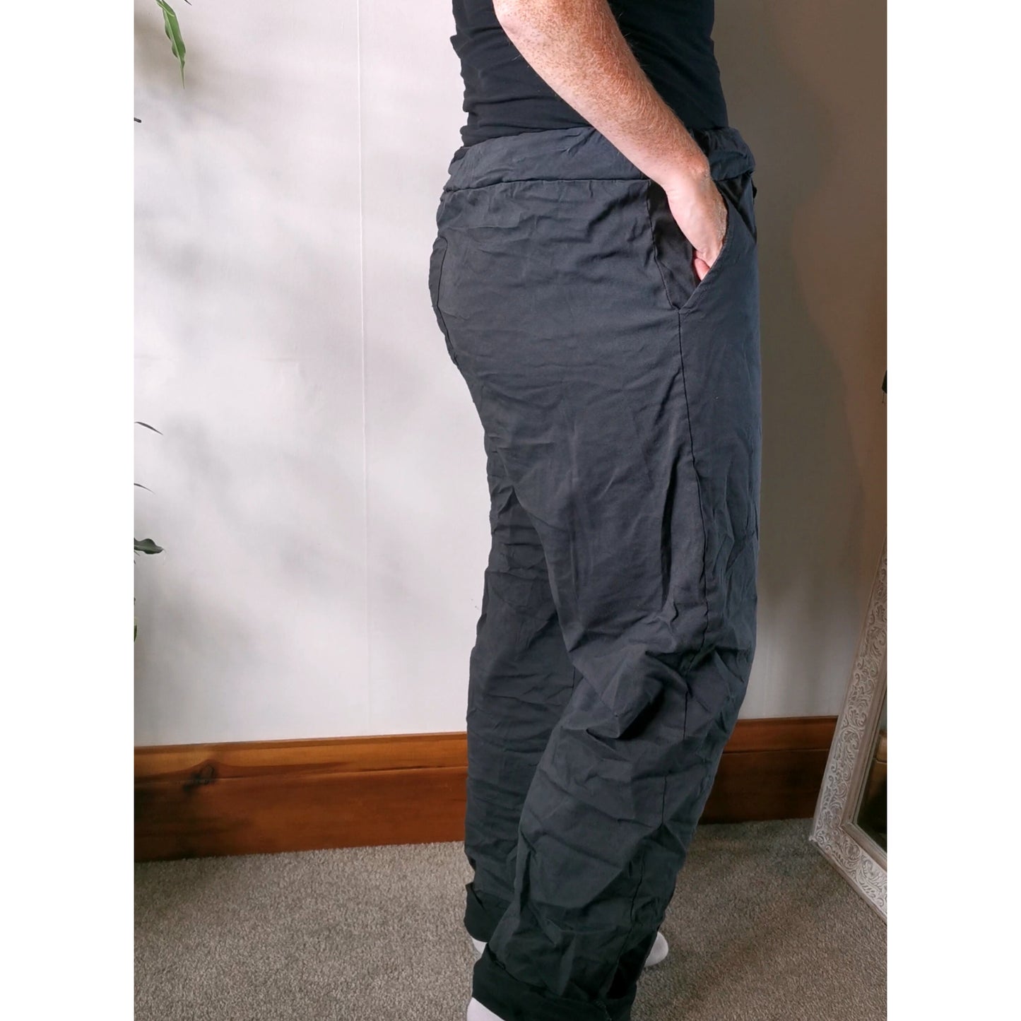 Evie Magic Trousers *Relaxed Fit* Dark Grey (sz 16-26)