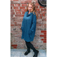 Katie Marle Cowl Tunic Turquoise (sz 16-24)