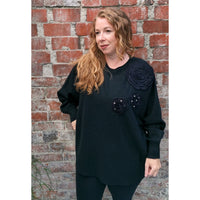 Bloom Soft Knit Jumper Black (sz 16-22)