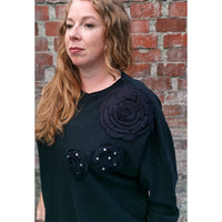 Bloom Soft Knit Jumper Black (sz 16-22)