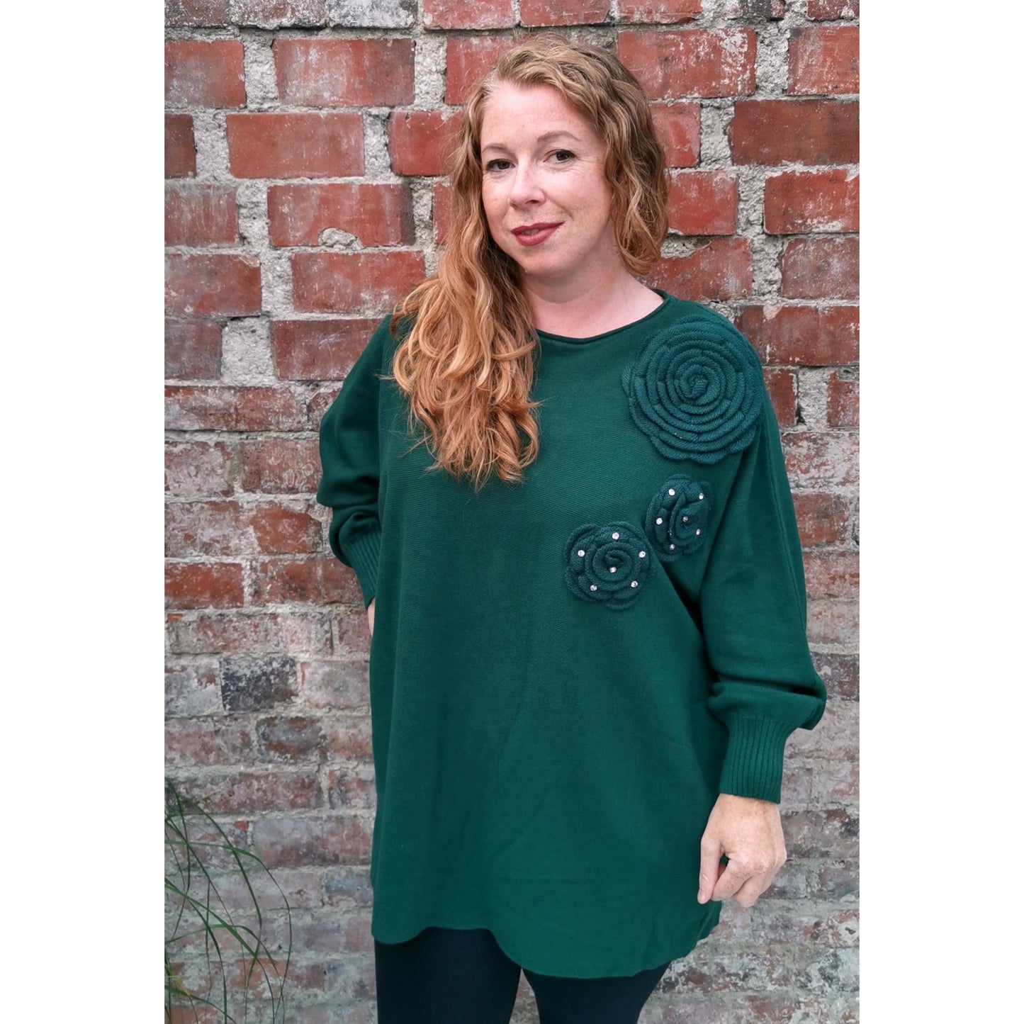 Bloom Soft Knit Jumper Forest Green (sz 16-22)