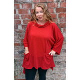 Alana Hooded Tunic Scarlet (sz 16-26)