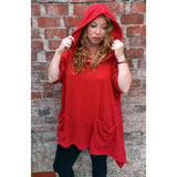 Alana Hooded Tunic Scarlet (sz 16-26)