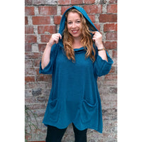 Alana Hooded Tunic Turquoise (sz 16-26)