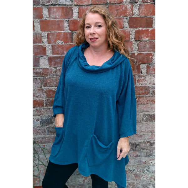 Alana Hooded Tunic Turquoise (sz 16-26)