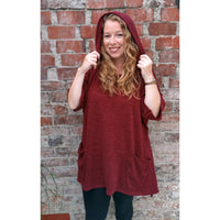 Alana Hooded Tunic Burgundy (sz 16-26)