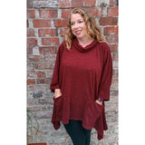 Alana Hooded Tunic Burgundy (sz 16-26)