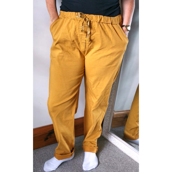 Evie Magic Trousers Mustard (sz 16-26)