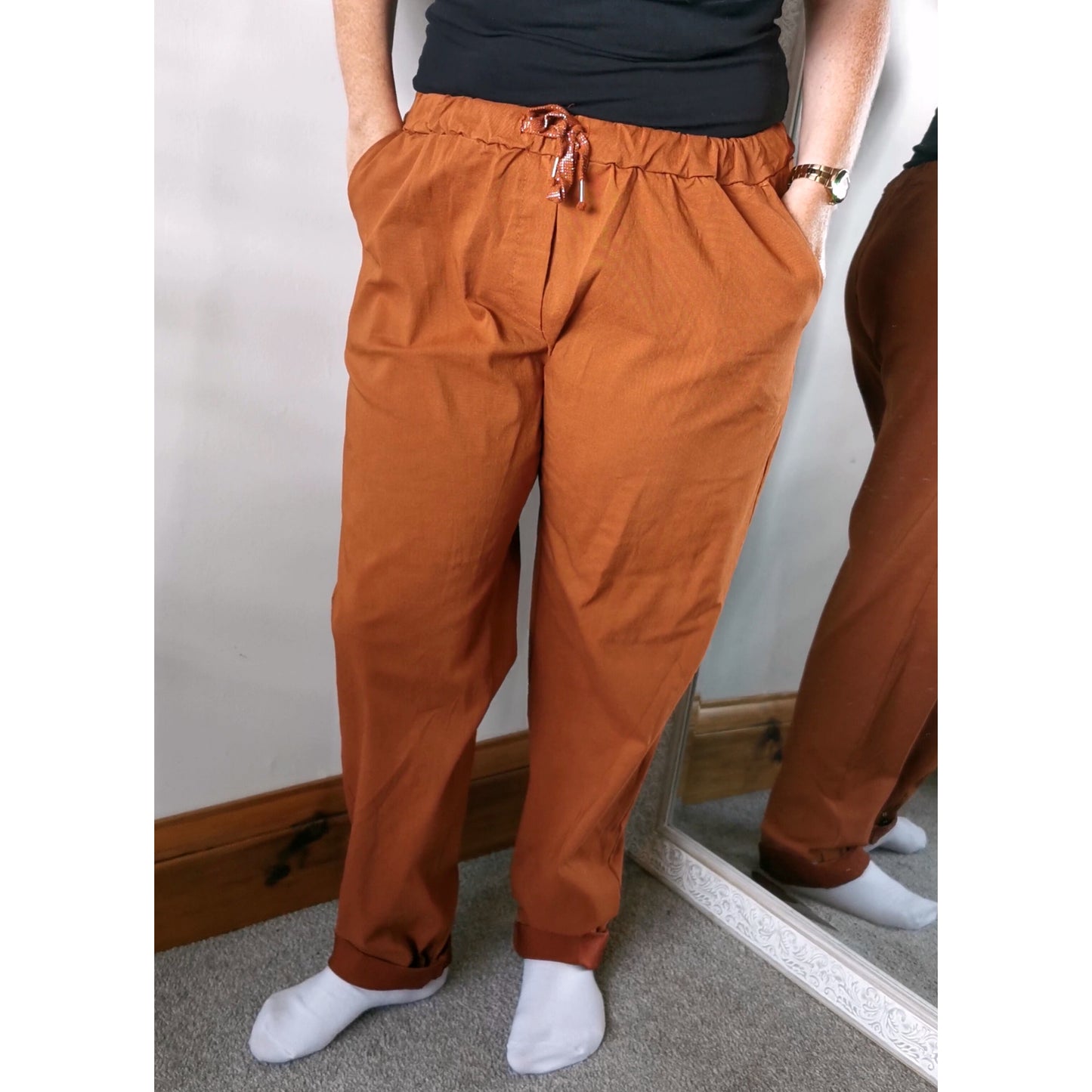 Evie Magic Trousers Ginger (sz 16-26)