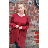 Maggie Cotton Pocket Top Cherry (sz 16-28)