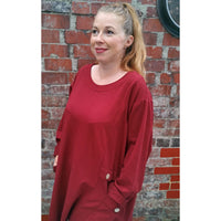 Maggie Cotton Pocket Top Cherry (sz 16-28)