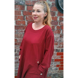 Maggie Cotton Pocket Top Cherry (sz 16-28)