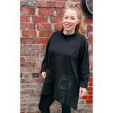 Philippa Animal Pocket Top Black (sz 16-24)