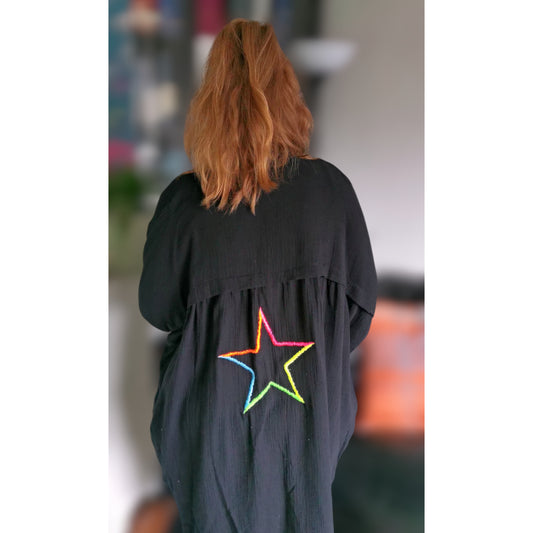 Neon Star Shirt Black (sz 20-28)