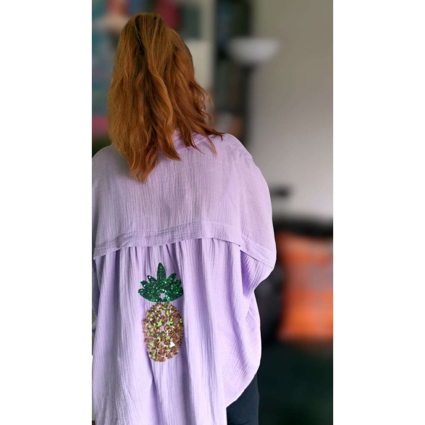 Pineapple Sparkle Shirt Lavender (sz 20-28)