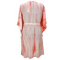 Rose Tie Dye Kaftan Dress Coral (sz 16-26)