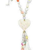 Alli Heart Tassel Necklace White