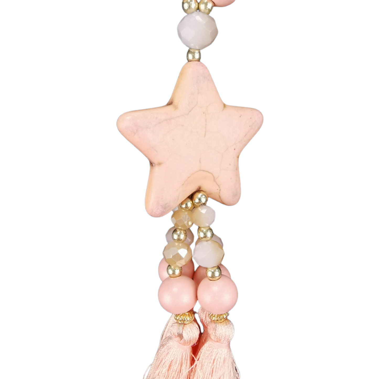 Amelia Star Tassel Necklace Peach