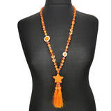 Amelia Star Tassel Necklace Orange