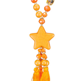 Amelia Star Tassel Necklace Orange