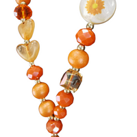 Amelia Star Tassel Necklace Orange