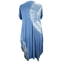 Katherine Tie Dye Tulip Dress Denim Blue (sz 16-22)