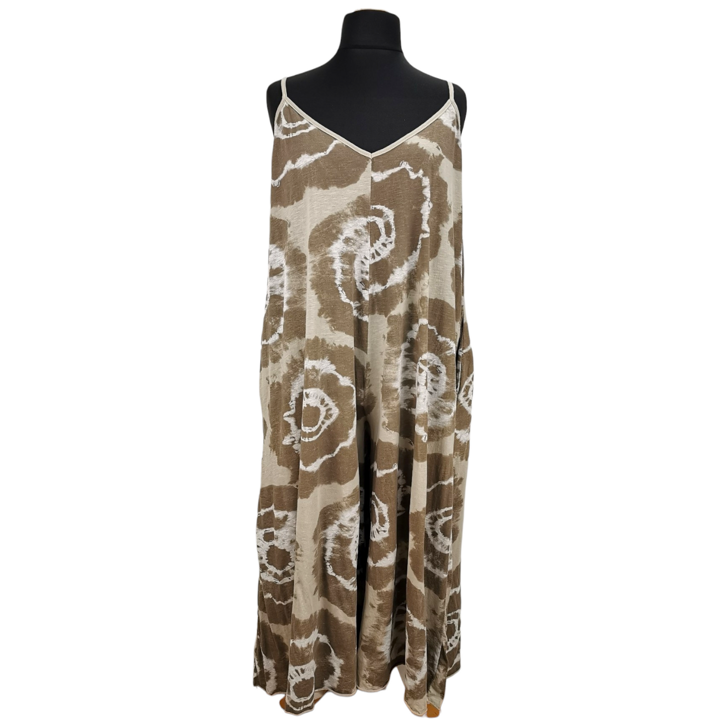 Philippa Tie Dye Jumpsuit Latte (sz 16-24)