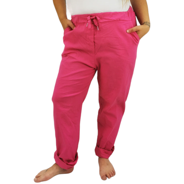 Evie Magic Trousers *Relaxed Fit* Fuchsia (Sizes 18-26)