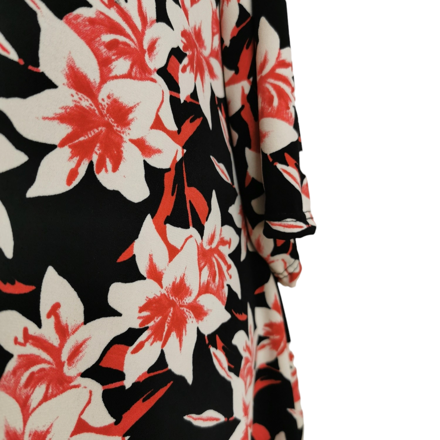 Jessica Stretch Print Top Red Lily (sz 20-28)