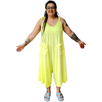 Zoe Wide Leg Jumpsuit Neon Pastel Yellow (sz 14-22)