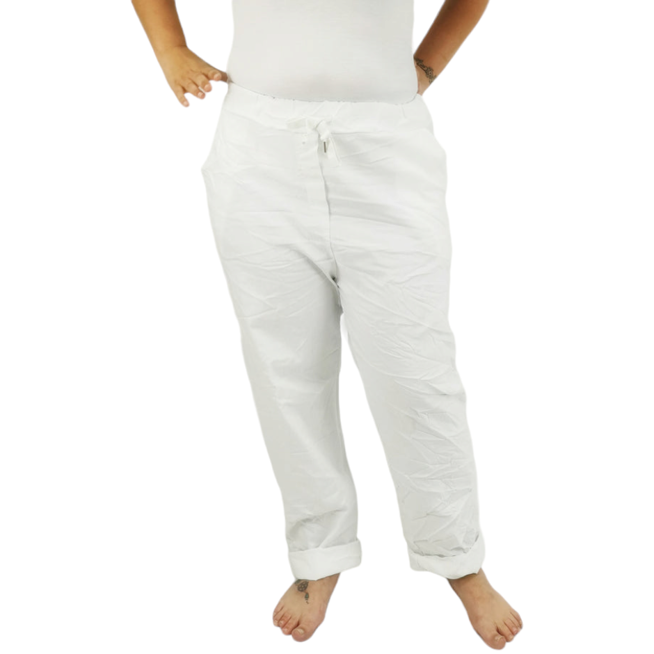 Evie Magic Trousers *Relaxed Fit* White (sz 16-26)